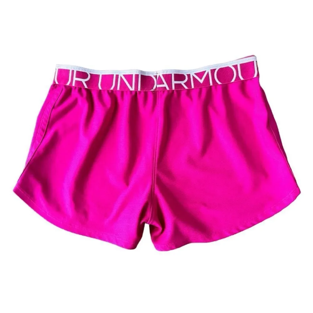 Under Armour Girls Pink Play Up Twist Loose Fit Athletic Shorts. YXL. Youth XL.